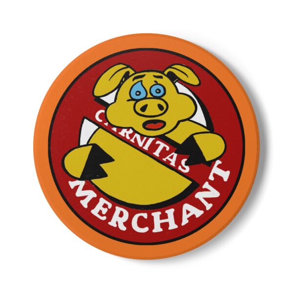 Ceramic Coaster, Retro Vintage Sign Drink Mat, Carnitas Merchant sign in Mexico