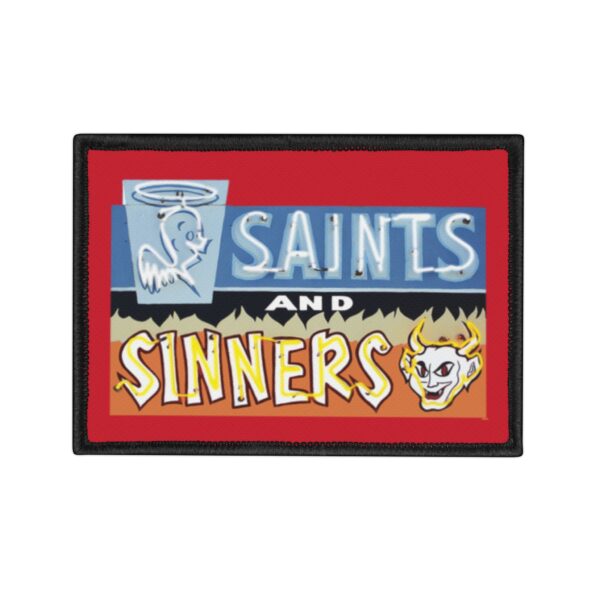 Saints & Sinners Retro Iron-On Patch, Denim Jacket Decor, DIY Embroidery, Vintage
