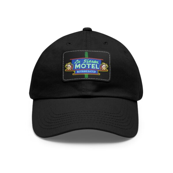 La Siesta Motel Neon Sign Stylish Hat with Leather Patch, Trendy Accessories