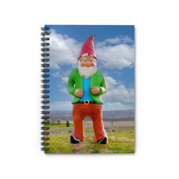 World's Largest Garden Gnome Spiral Notebook, Cute Journal for Travelers, Gift for Writers