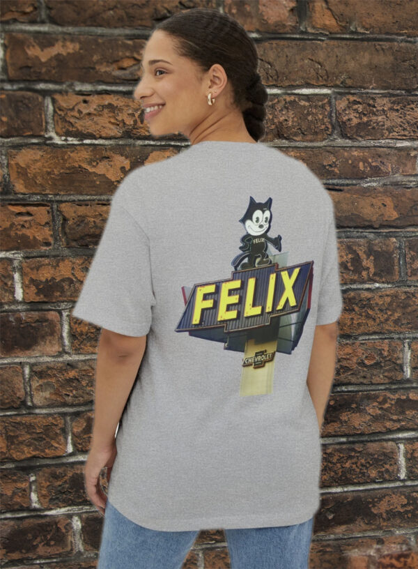 Retro Felix Cat Tee, Vintage Graphic, Unisex Oversized Boxy Shirt, Back Side Printed