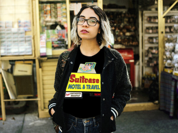 Suitcase Motel in Wildwood NJ: Vintage neon sign unisex oversized T-shirt