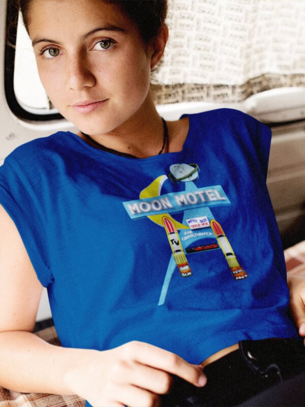 Moon Motel in New Jersey: Vintage neon sign unisex softstyle T-shirt