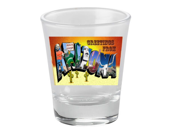 Shot Glass - Greetings from Arizona Retro Vintage Design