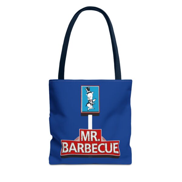 Retro-Themed Tote Bag, Fun Shopping Bag, Vintage Mr Barbecue neon signs