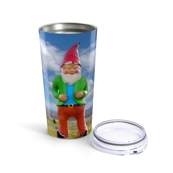 World's Largest Garden Gnome Design for Road Trippers, Retro Tumbler 20oz, Travel Mug