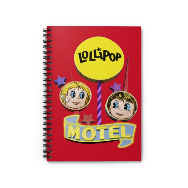 Lollipop Motel Spiral Notebook, Cute Journal for Travelers, Gift for Writers, Retro Design, Summer Vibes, Artsy Notepad