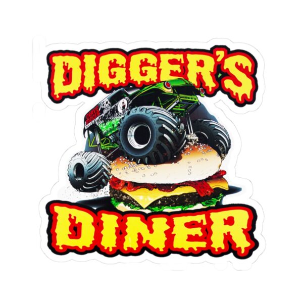 Digger's Diner Stickers | Kiss-Cut Stickers for Laptops, Water Bottles, Gifts, Party Favors, and Decor
