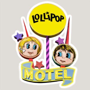 Lollipop Motel sticker neon sign Wildwood New Jersey
