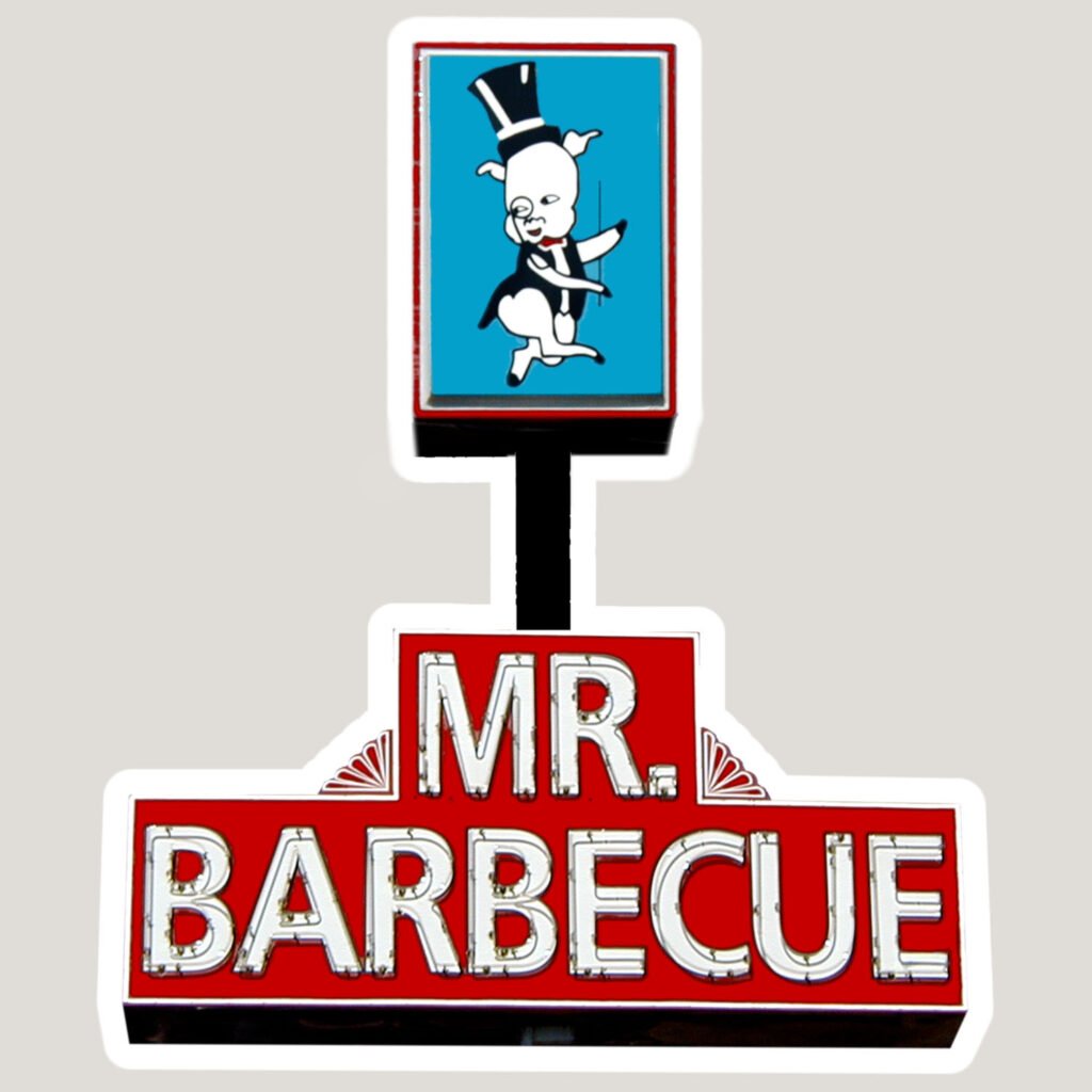 Mr Barbecue neon sign sticker