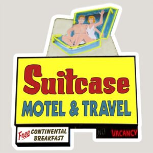 Suitcase Motel Sticker Wildwood, New Jersey