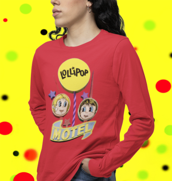 Retro Lollipop Motel Unisex Long Sleeve Tee, Vintage Motel Shirt, Lightweight Casual Top