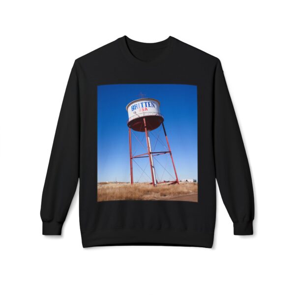 Leaning Water Tower Groom, Texas Route 66 Crewneck Sweatshirt, Retro Road Trip Jumper, Unisex Fleece