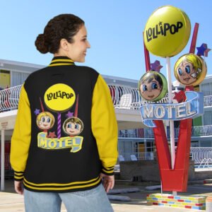 Lollipop Motel letterman jacket neon sign Wildwood New Jersey