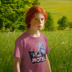 Pink Motel youth t-shirt, Cherokee North Carolina