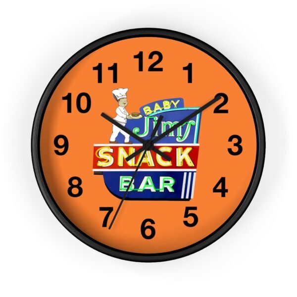 Retro Diner Wall Clock, Kitchen Decor, Unique Baby Jim's Snack Bar Clock