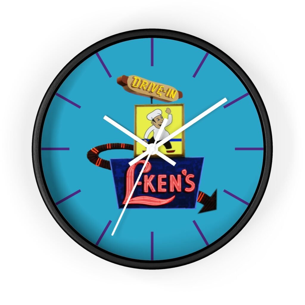 L-Ken’s Drive-In Wall Clock. Burger Time.