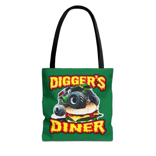 Digger's Diner Monster Truck Sign Tote Bag, Retro-Themed Tote Bag, Shopping Bag