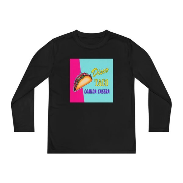 Youth Long Sleeve Retro Disco Taco Design, Fun Graphic Tee for Kids & Young Teens