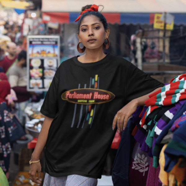 Parliament House Motel Retro Sign Heavyweight T-Shirt — Vintage Neon Roadside Graphic