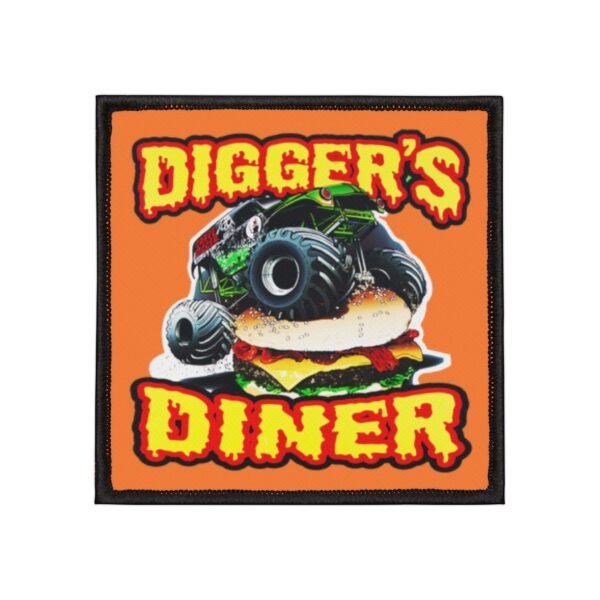 Monster Truck Diggers Diner Retro Iron-On Patch, Denim Jacket Decor, DIY Embroidery, Vintage