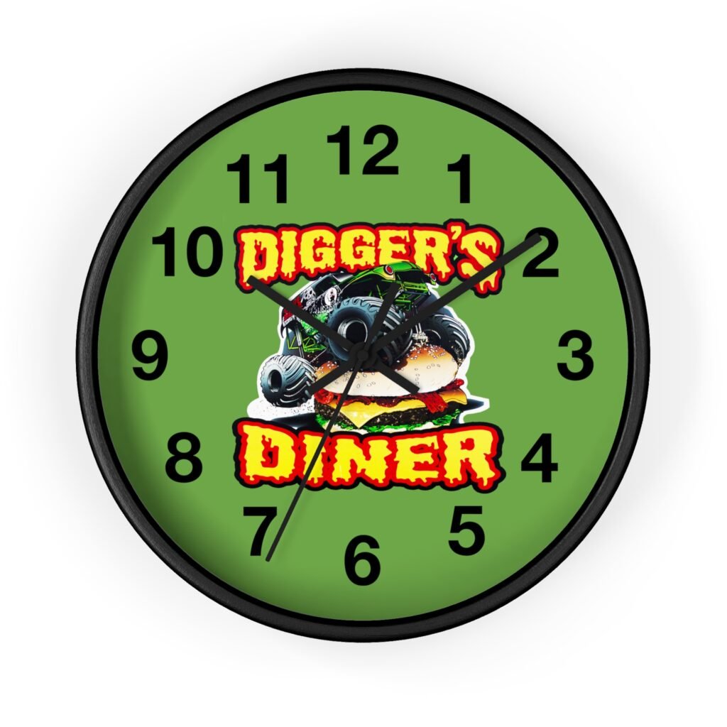 Vintage monster truck diner sign clock
