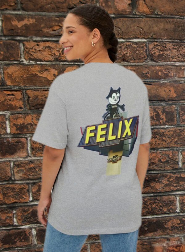 Retro Felix Cat Tee, Vintage Graphic, Unisex Oversized Boxy Shirt, Back Side Printed