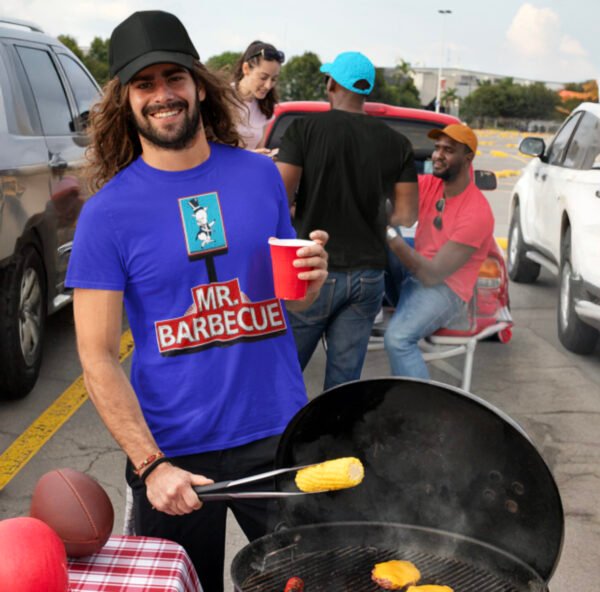 Mr. BBQ Vintage Neon Sign Unisex Softstyle Retro T-Shirt