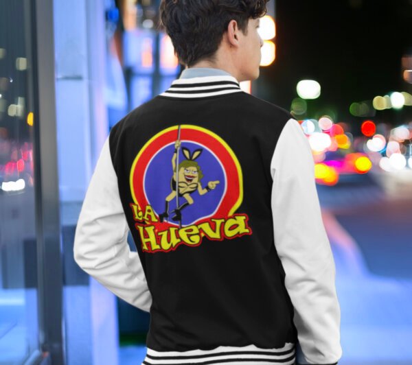 Vintage La Hueva Sign Unisex Letterman Jacket, Retro Jacket for Nostalgic Vibes, Cool Gift for Travel Lovers