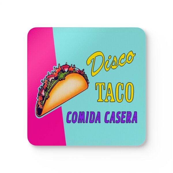 Cork coasters set of 4, Vintage Bar Decor, Disco Taco Sign