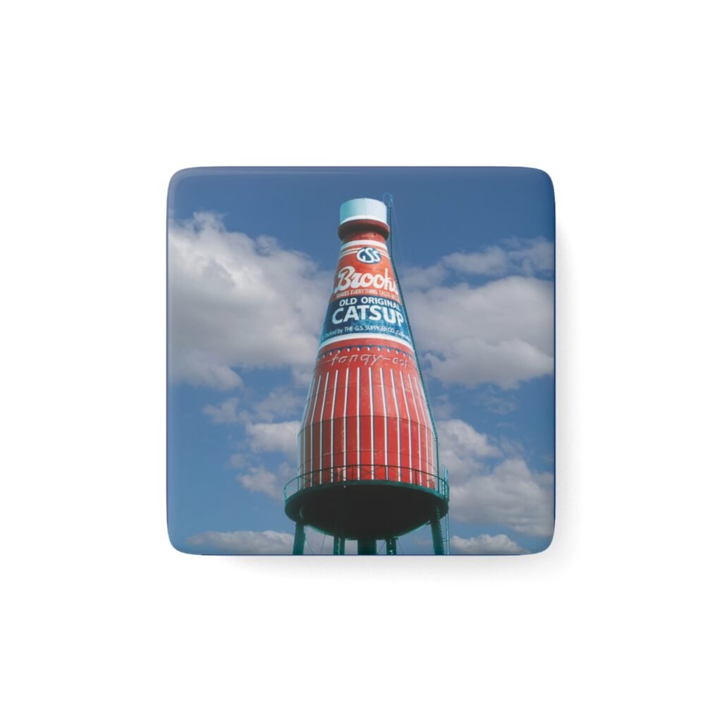 Ketchup bottle water tower magnet