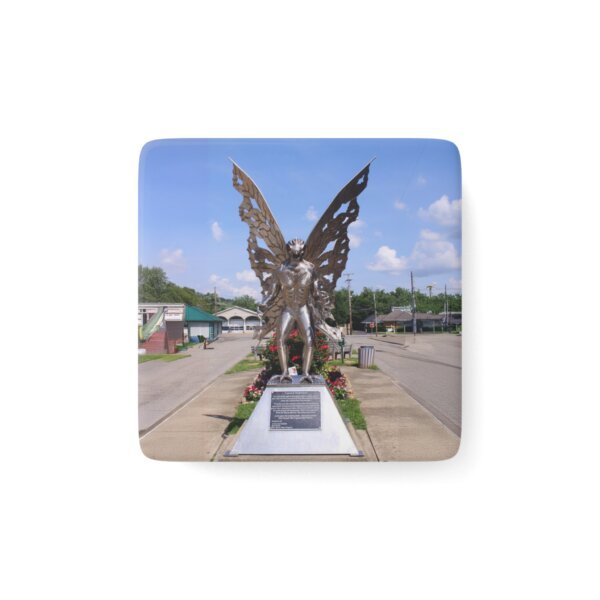 Mothman Sculpture Porcelain Magnet, Square