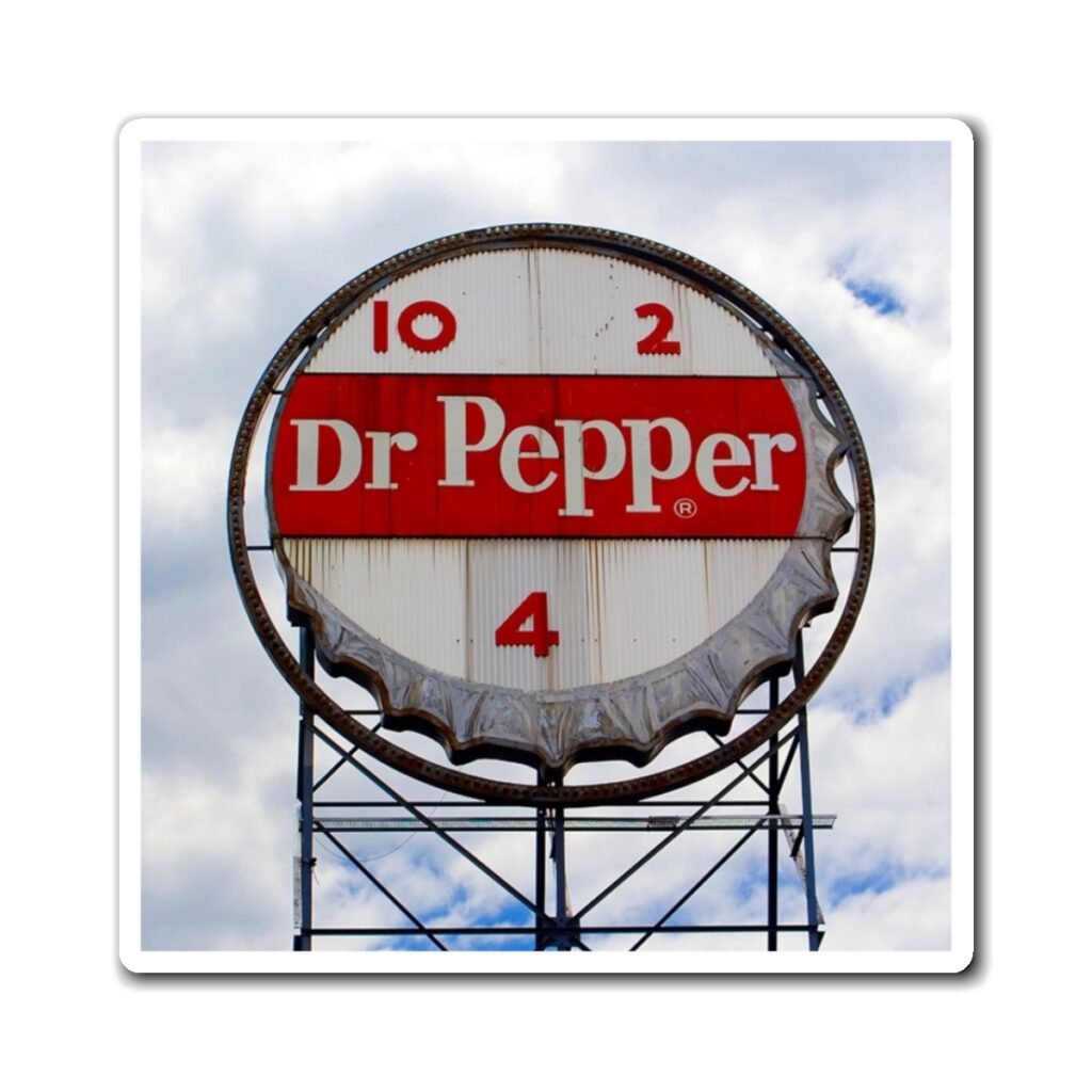 Vintage roadside soda sign magnet