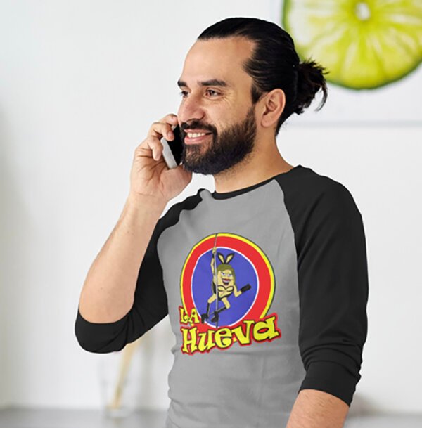 Retro La Hueva Men's Club Raglan Shirt, Vintage Style Tee, Unisex Casual Wear