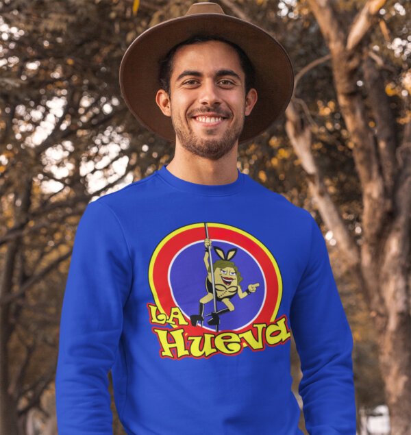La Hueva Men's Club Crewneck Sweatshirt, Retro Road Trip Jumper, Unisex Fleece