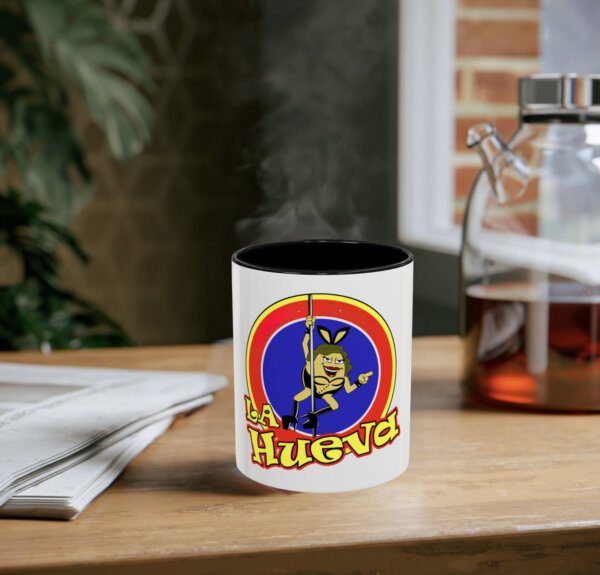 Retro-Inspired Accent Coffee Mug, La Hueva Men's Club Sign, 11oz/15oz Cup