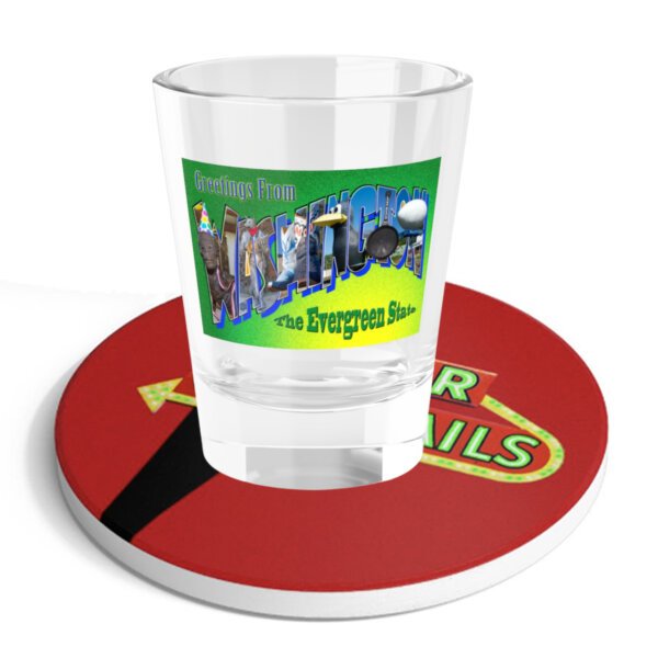 Washington State Souvenir Shot Glass — 'Greetings from Washington' Quirky Roadside Attractions