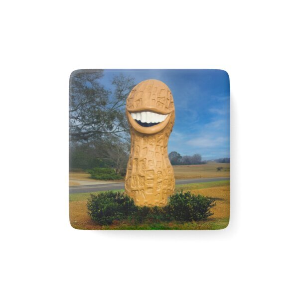Jimmy Carter Peanut Statue Porcelain Magnet | Square