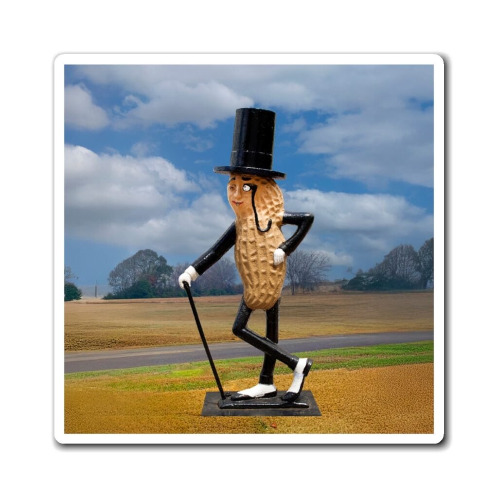 Mr Peanut roadside sculpture magnet