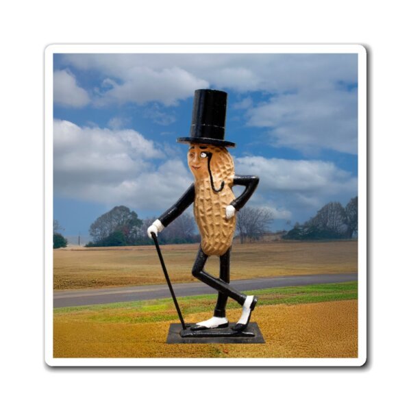 Mister Peanut Statue Square Magnet