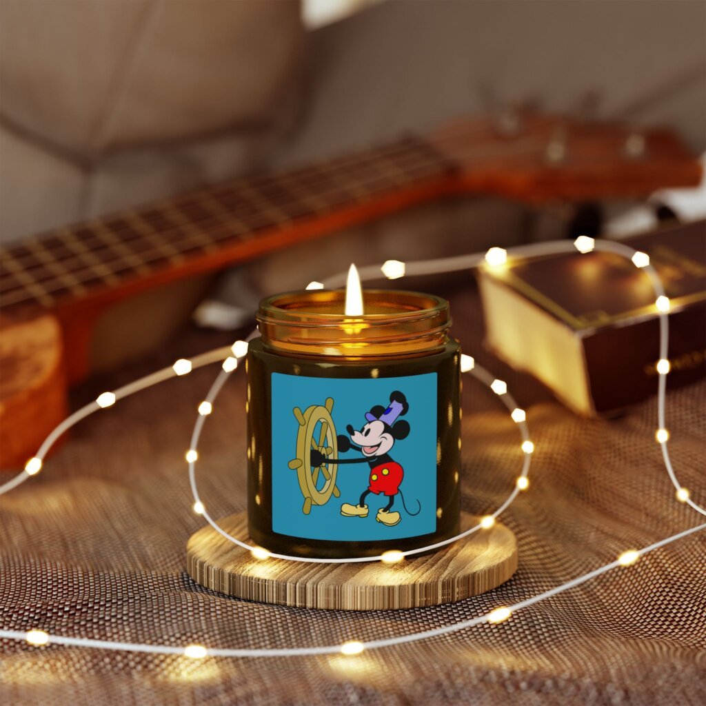 Mickey Mouse Steamboat scented candle, public domain
