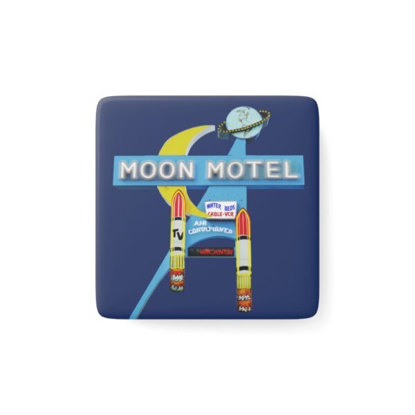 Moon Motel Retro Neon Sign Porcelain Magnet | New Jersey Souvenir