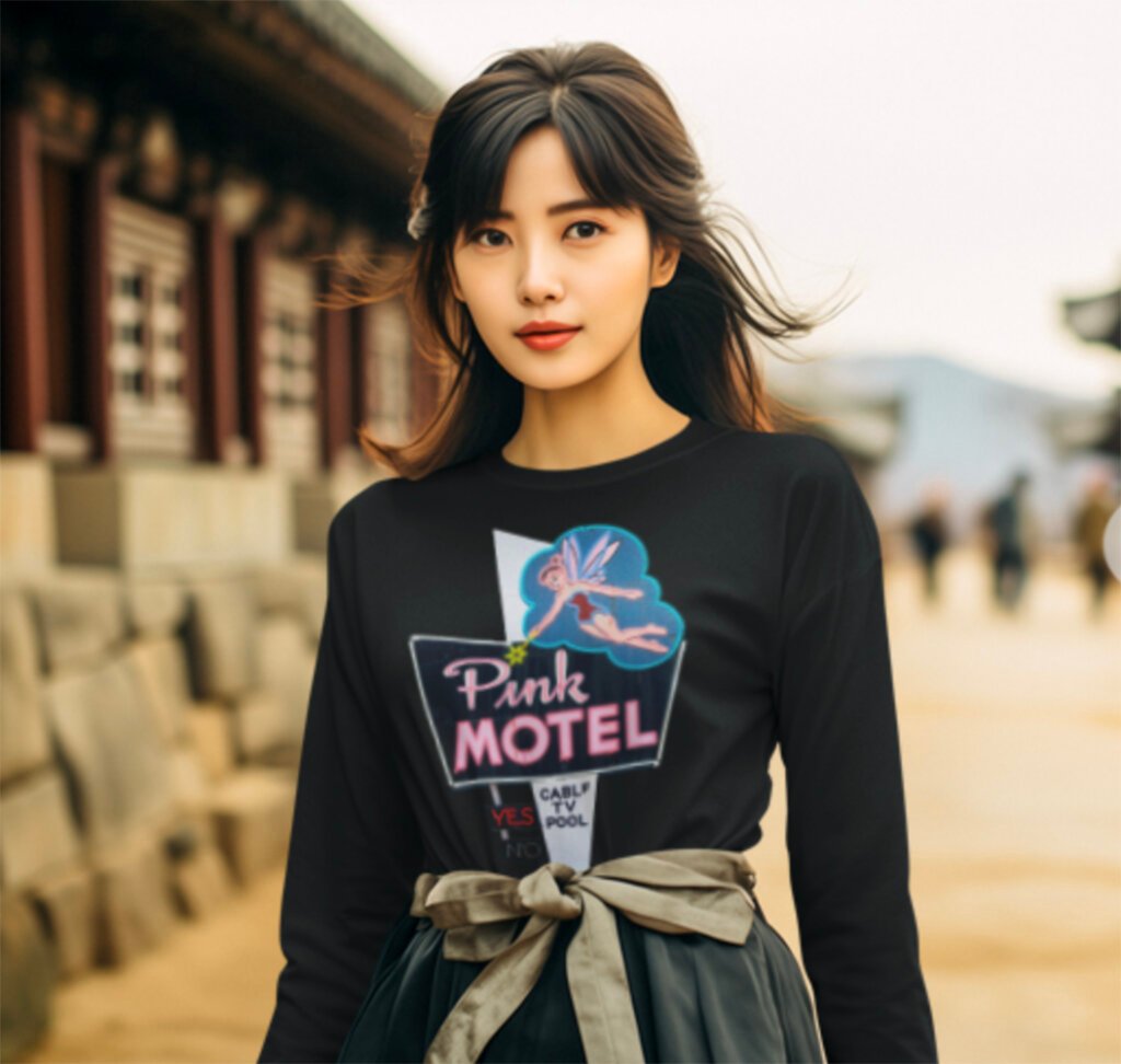 Pink Motel long sleeve tee, Cherokee North Carolina