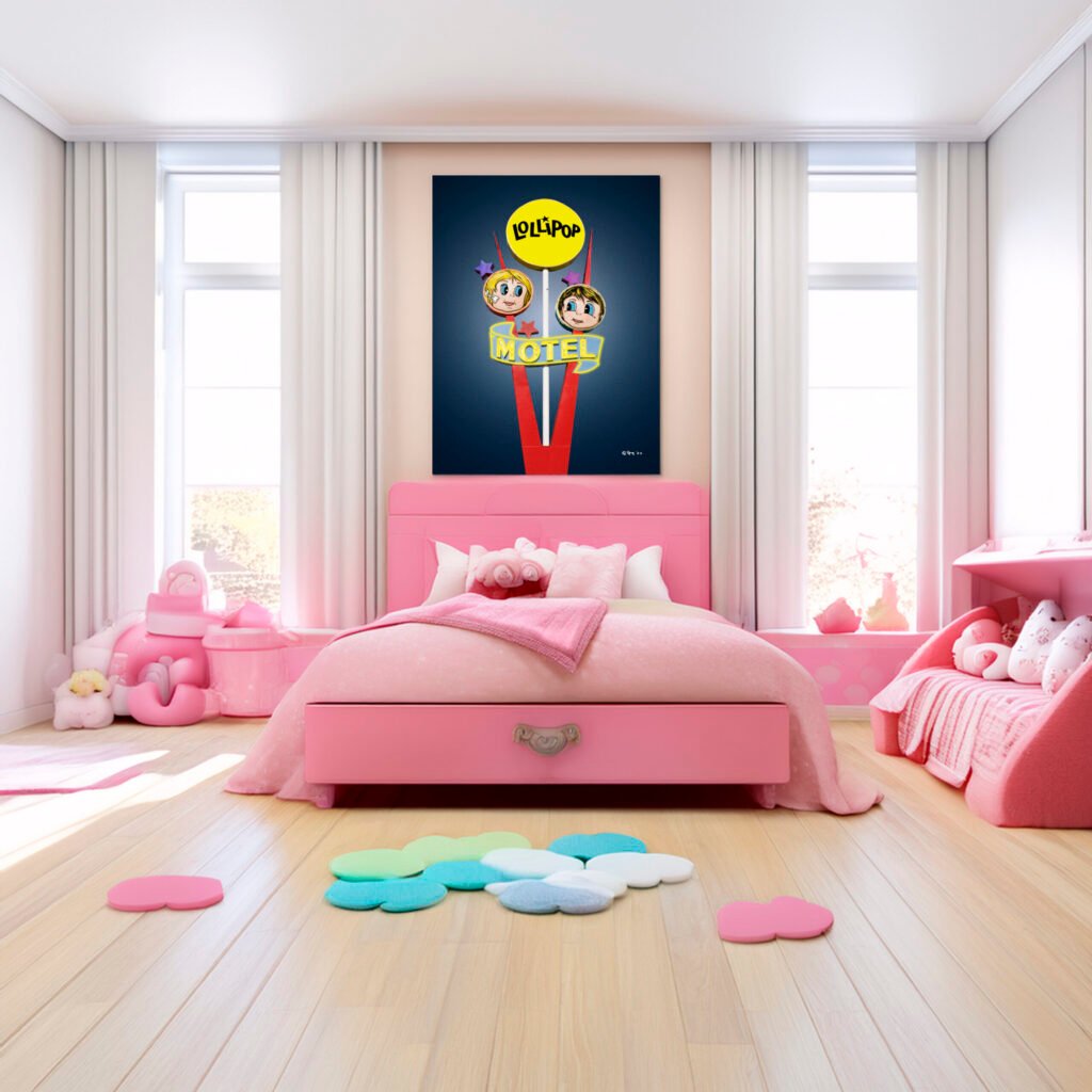 Lollipop Motel canvas wall art, Wildwood, New Jersey