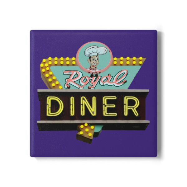 Ceramic Coaster, Vintage Sign, Royal Diner sign in Vermont