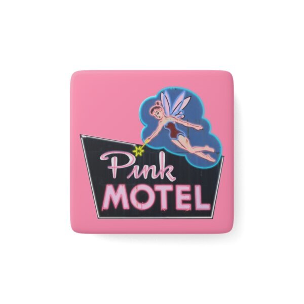 Pink Motel Tinkerbell Retro Neon Sign Porcelain Magnet | North Carolina souvenir