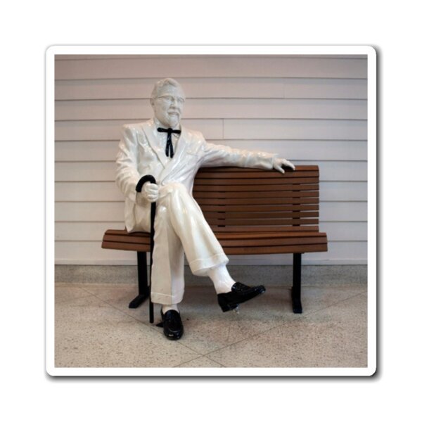 Colonel Sanders Statue Square Magnet