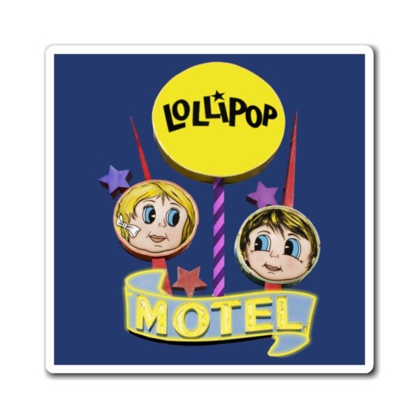Lollipop Motel Retro Neon Sign Magnet | New Jersey Souvenir