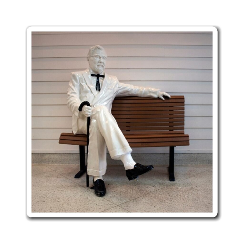 Vintage roadside colonel statue magnet