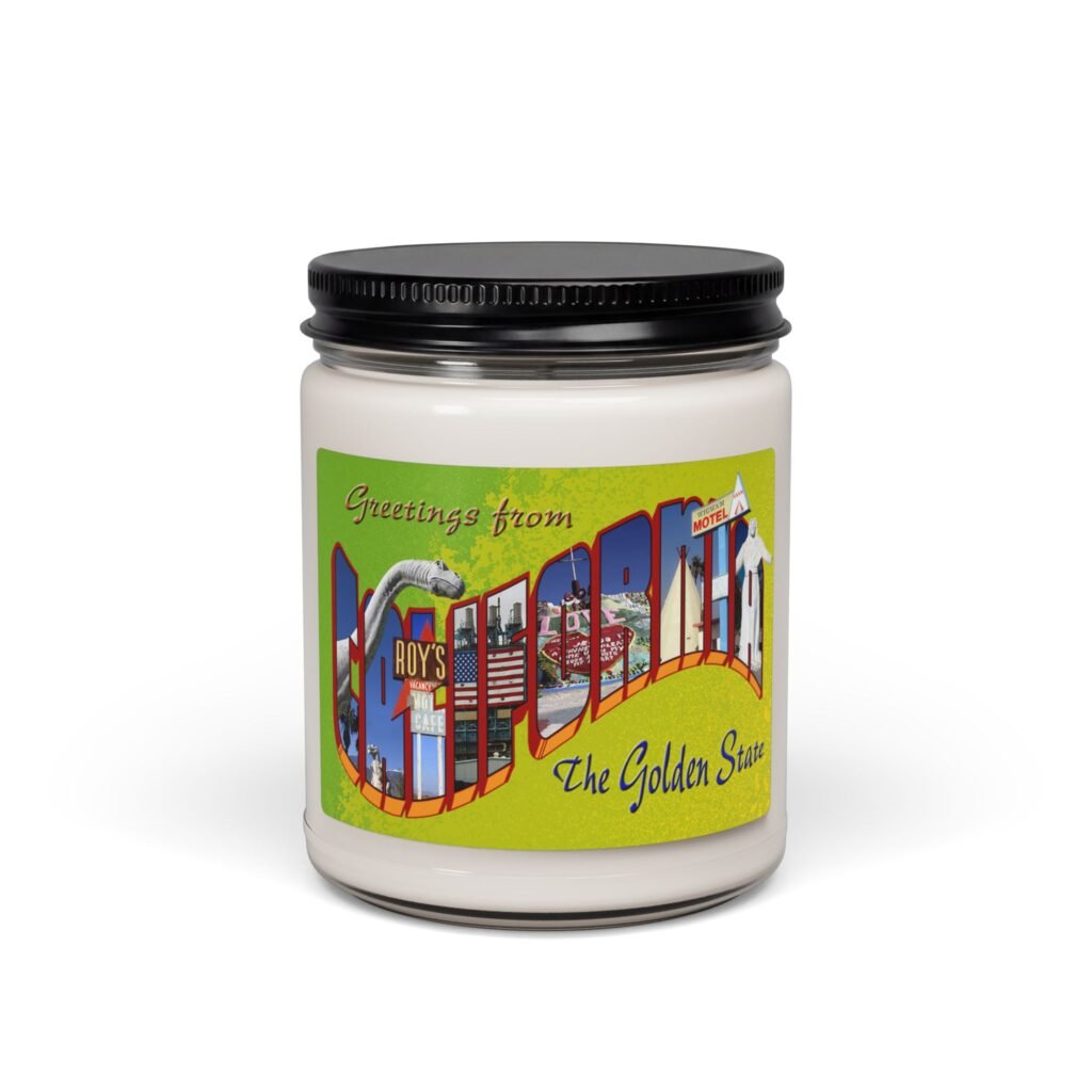 Greetings From California Candle. Weird Dreams & Neon Scenes.